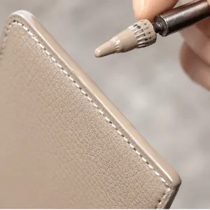 Hand-painted leather edge finish