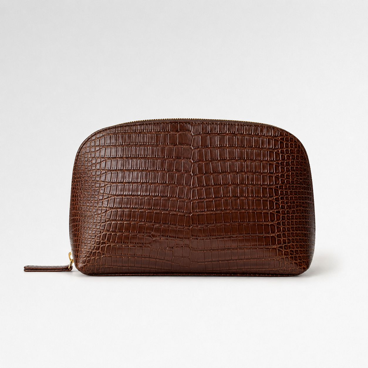 Small leather goods collection — shell pouch in crocodile