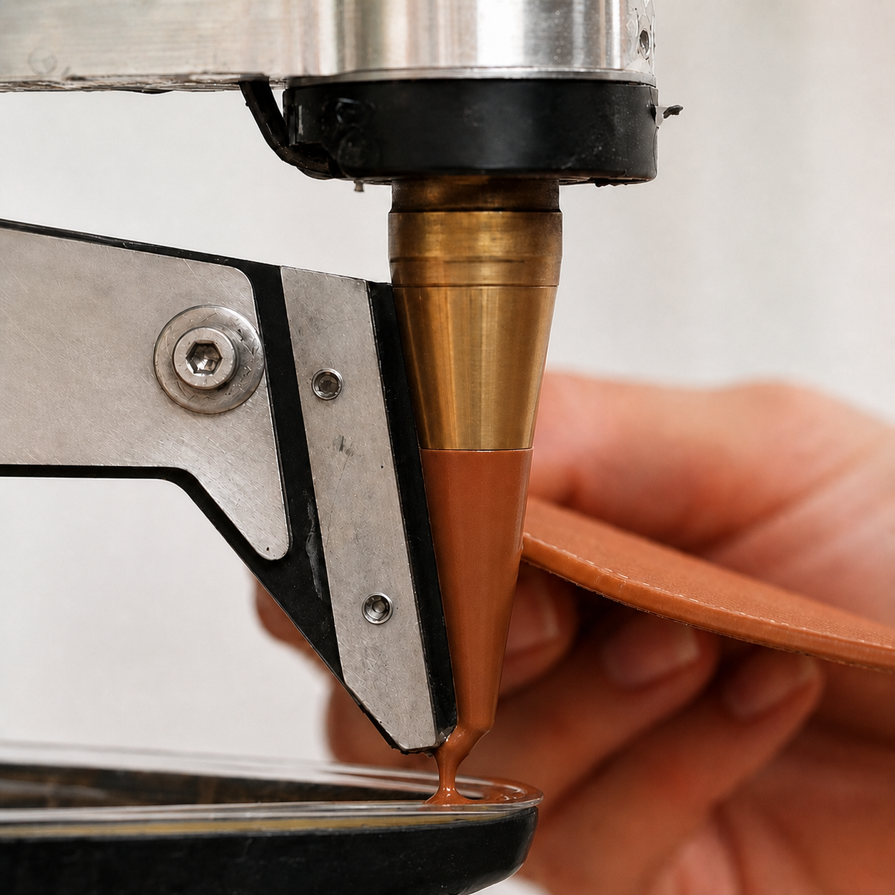 Edge painting leather with precision machine