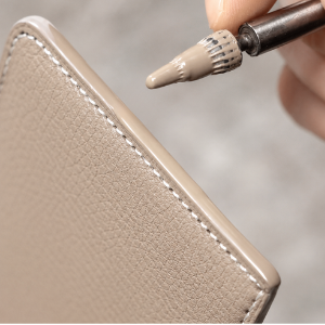 Hand-painted leather edge finish