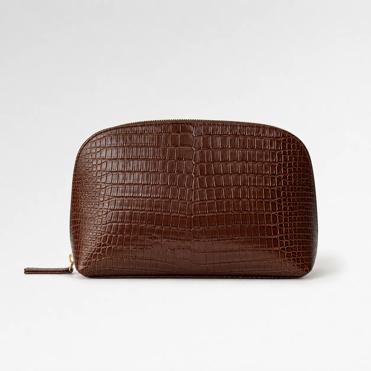 Small leather goods collection — shell pouch in crocodile